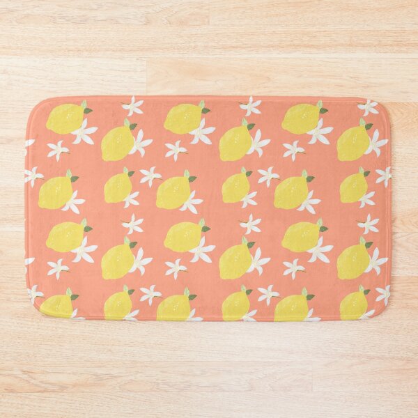 Item preview, Yellow Lemon White Blossoms on Peachy Pink designed and sold by Kimberly Rodriguez.