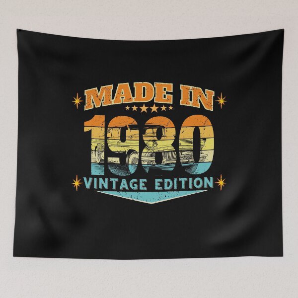Item preview, Made in 1980 Vintage Birthday Gift – Retro 80s Distressed 46th Birthday Design designed and sold by MixedVibes Co..