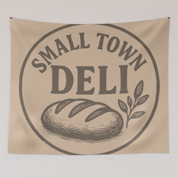 Item preview, Small Town Deli Print designed and sold by WayOutWorks.