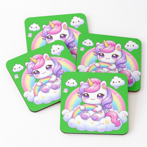 Item preview, Cute Kawaii Unicorn on Rainbow designed and sold by Saurabh86.