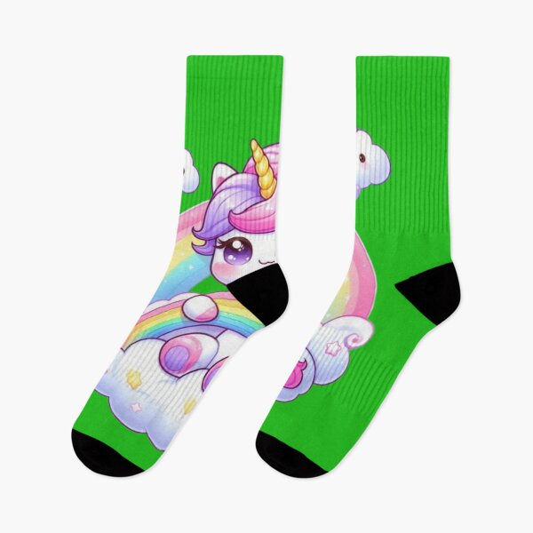 Item preview, Cute Kawaii Unicorn on Rainbow designed and sold by Saurabh86.