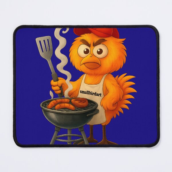 Item preview, Funny BBQ Grillmaster Bird – Cute Cartoon Chef at the Barbecue Grill – Summer Cooking Humor Design - smallbirdart designed and sold by smallbirdart.