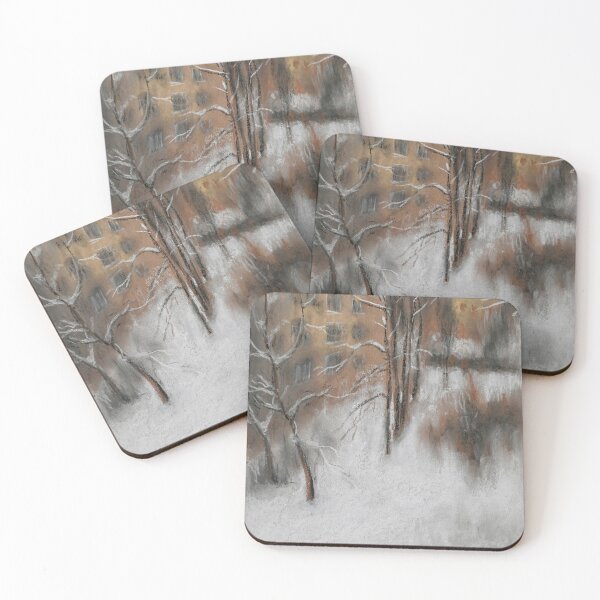 Item preview, Snowfall in the Quiet Courtyard designed and sold by LukianArtPrint.