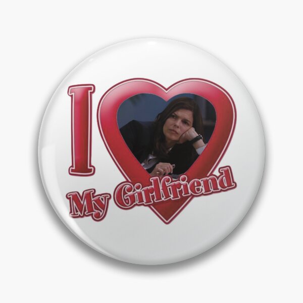 Item preview, I Love My Girlfriend | Crime Show Fangirl Heart Meme Sticker designed and sold by Diddybelles Designs.