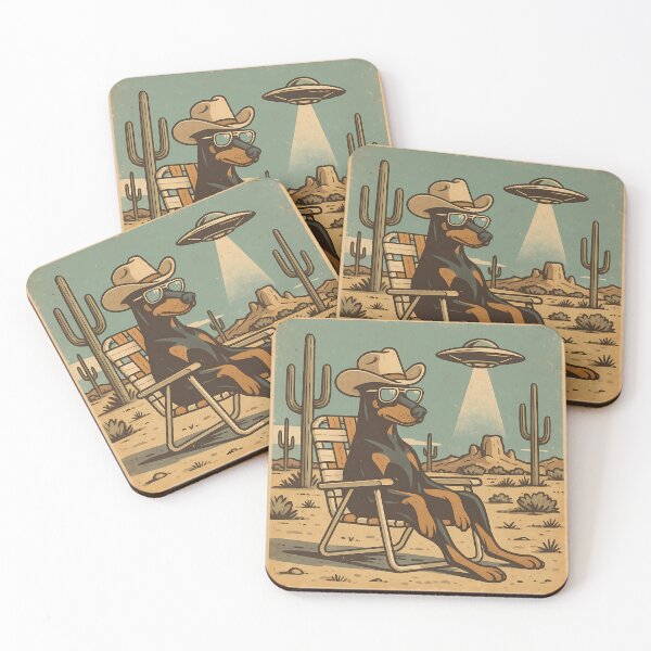 Item preview, Cowboy Dog UFO - Retro Western Desert Relaxed Dog Alien designed and sold by ZBIFBOUETLA.