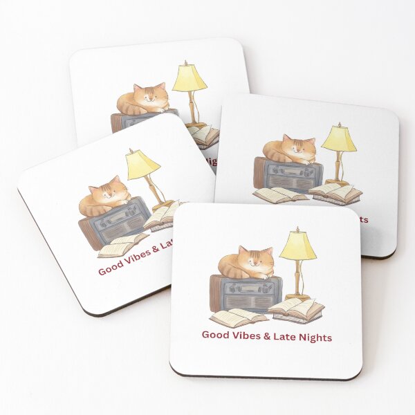 Item preview, Cozy Late Night Vibes ....  Cat & Vintage Books designed and sold by Ayagamea.