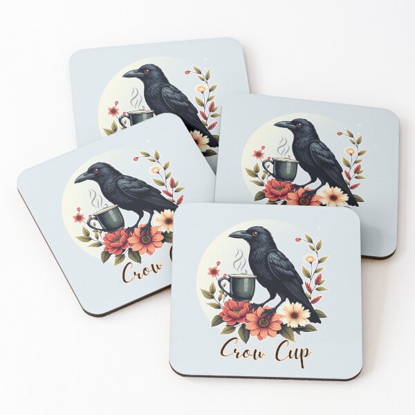 Item preview, Crow Cup – Dark Floral Coffee Illustration designed and sold by PriyaMagic.