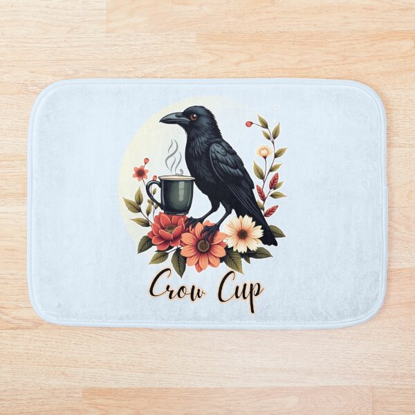 Item preview, Crow Cup – Dark Floral Coffee Illustration designed and sold by PriyaMagic.