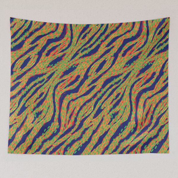 Item preview, Electric Cyber Flow on Blue designed and sold by 2is3.