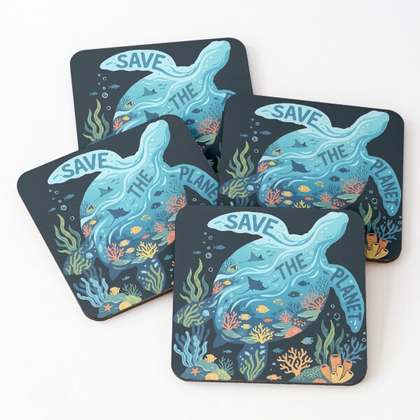 Item preview, Save the planet blue sea turtle designed and sold by WittyWeaveWear.