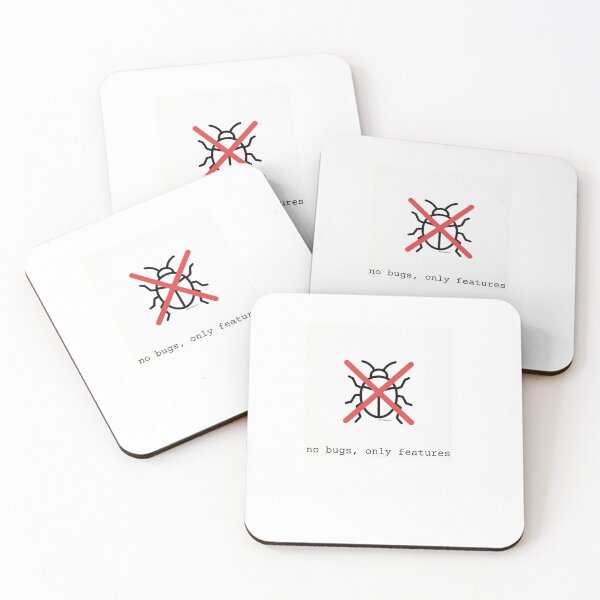 Item preview, No Bugs Only Features Software Engineer Gift Minimalist Design designed and sold by eikulabs.