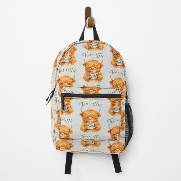 Item preview, Tea-riffic - Highland Cow Tea Pun designed and sold by DigitalGlade.