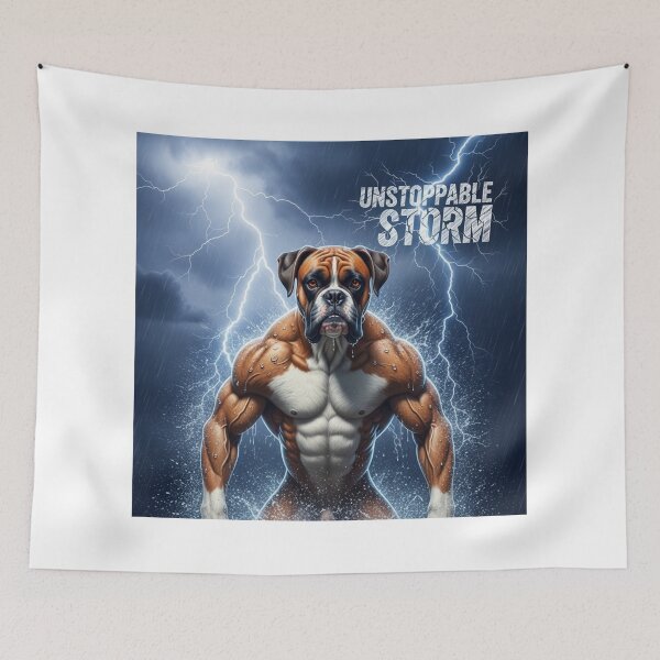 Item preview, Unstoppable Storm Boxer designed and sold by PetJoyPrintsCO.