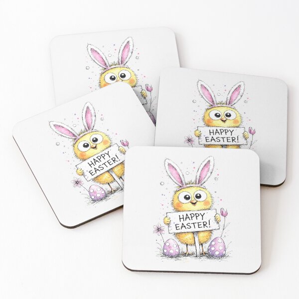 Item preview, Cute Fluffy Chick Bunny Happy Easter designed and sold by PixelQ.