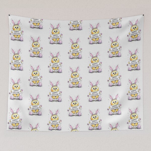 Item preview, Cute Fluffy Chick Bunny Happy Easter designed and sold by PixelQ.
