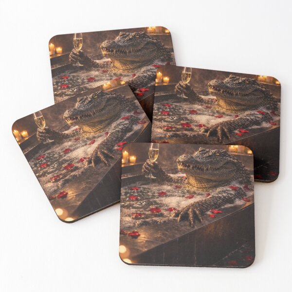 Item preview, Midnight Indulgence – Modern Crocodile Spa Portrait designed and sold by iMIGHTwearTHAT.