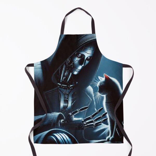Item preview, Mysterious Robot and Cat – Futuristic Empathy Scene designed and sold by Dogandesighn.