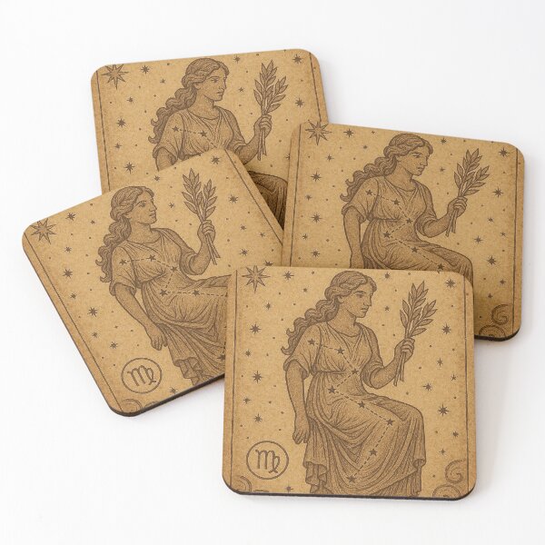 Item preview, Virgo Zodiac Goddess Vintage Greek Mythology Art designed and sold by mythographiaart.
