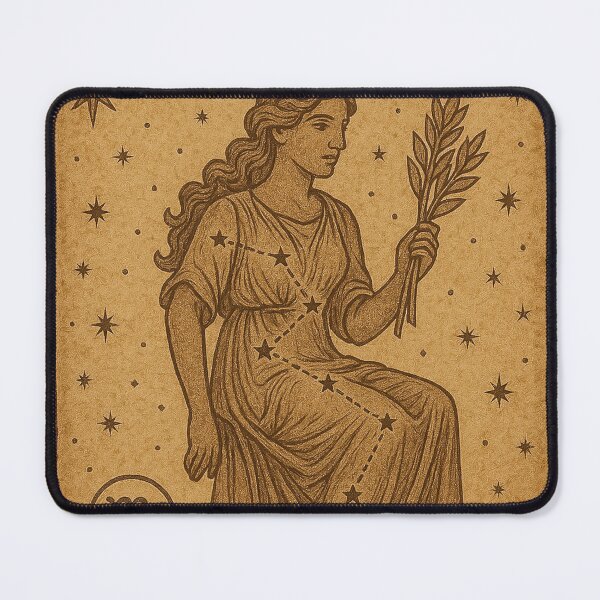Item preview, Virgo Zodiac Goddess Vintage Greek Mythology Art designed and sold by mythographiaart.