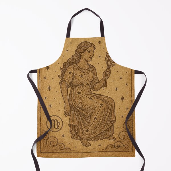 Item preview, Virgo Zodiac Goddess Vintage Greek Mythology Art designed and sold by mythographiaart.