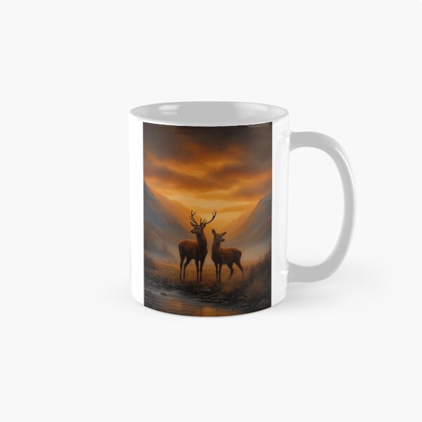 Item preview, Deer in a Mountain Sunset designed and sold by PetsArt.