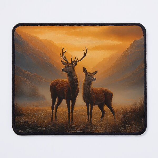 Item preview, Deer in a Mountain Sunset designed and sold by PetsArt.