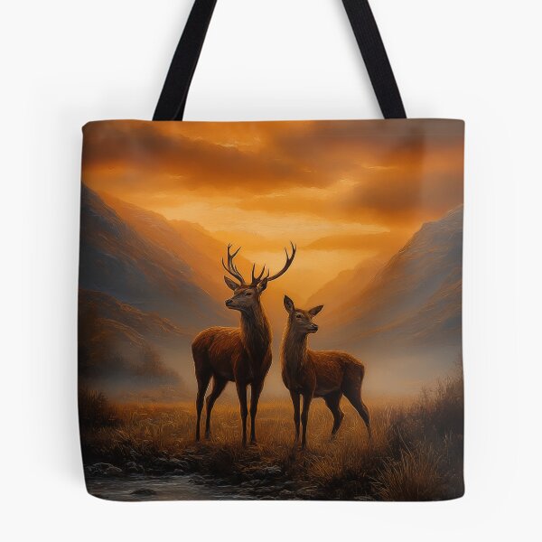 Item preview, Deer in a Mountain Sunset designed and sold by PetsArt.