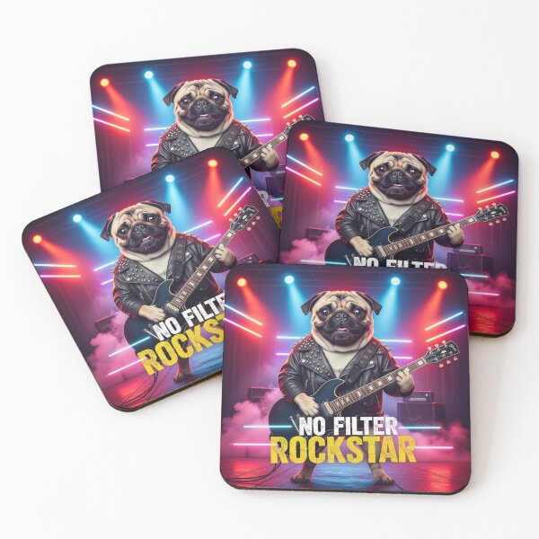 Item preview, No Filter Rockstar Pug designed and sold by PetJoyPrintsCO.