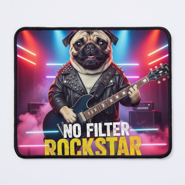 Item preview, No Filter Rockstar Pug designed and sold by PetJoyPrintsCO.