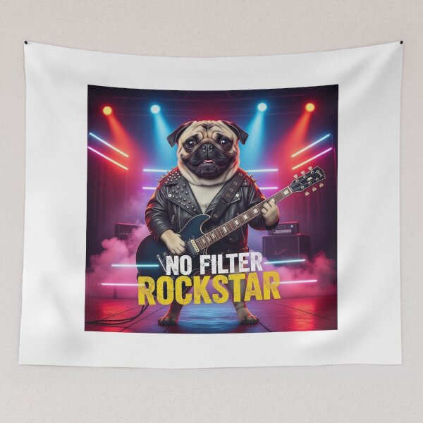 Item preview, No Filter Rockstar Pug designed and sold by PetJoyPrintsCO.
