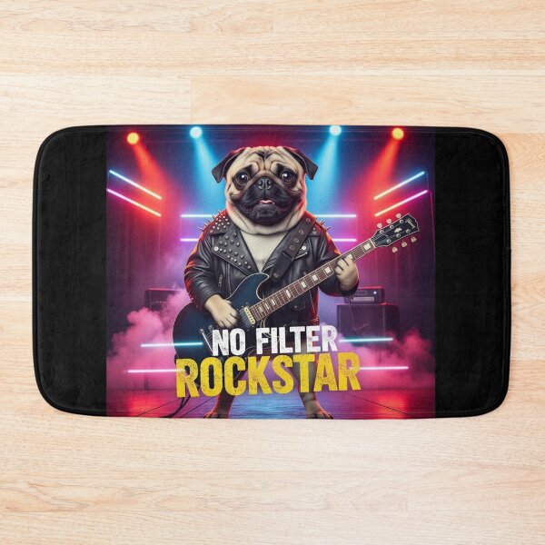 Item preview, No Filter Rockstar Pug designed and sold by PetJoyPrintsCO.