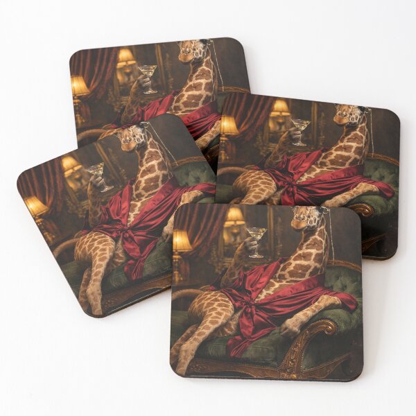 Item preview, Penthouse Presence – Modern Giraffe Lounge Portrait designed and sold by iMIGHTwearTHAT.