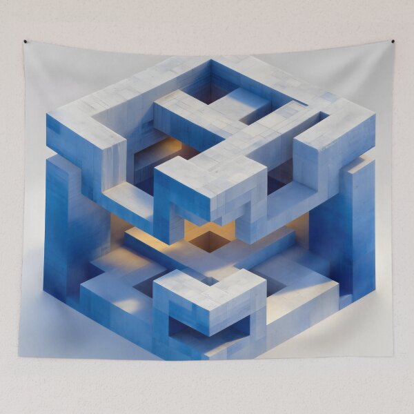 Item preview, Cyan Geometric Labyrinth Structure designed and sold by LuminousFoundry.