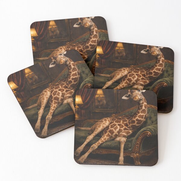 Item preview, Awkward Elegance – Giraffe Glamour Portrait designed and sold by iMIGHTwearTHAT.