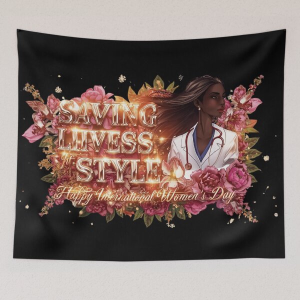 Item preview, Saving Lives in Style – Woman Doctor Empowerment Design designed and sold by YourTrendyTees.