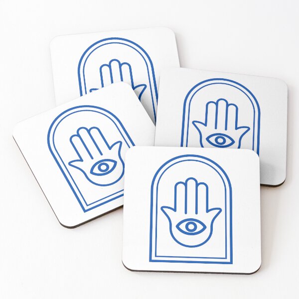 Item preview, Hamsa Hand Evil Eye Protection | Jewish Spiritual Symbol | Minimalist Blue Line Art designed and sold by That-Jewy-Shop.