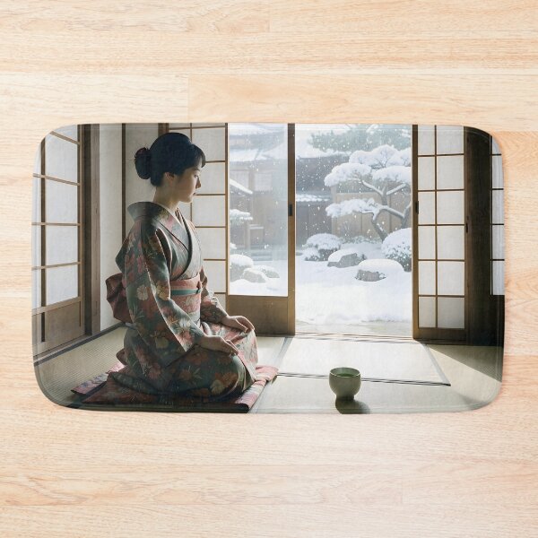 Item preview, Zen Japanese Scene – Timeless Winter Serenity designed and sold by Schoenenwald - Illustrations Uniques et Originales.