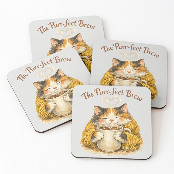 Item preview, The Purr-fect Brew - Cozy Cat Pun designed and sold by DigitalGlade.