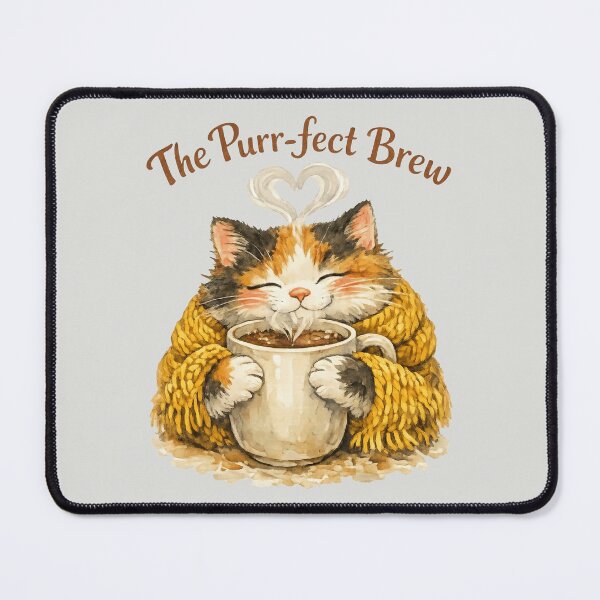 Item preview, The Purr-fect Brew - Cozy Cat Pun designed and sold by DigitalGlade.