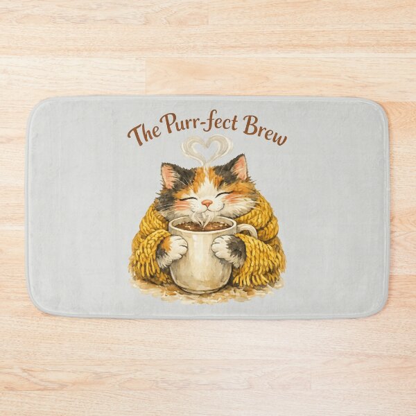 Item preview, The Purr-fect Brew - Cozy Cat Pun designed and sold by DigitalGlade.