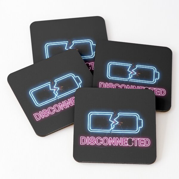 Item preview, Disconnected Broken Neon Battery Low Social Battery designed and sold by DigitalAnnaBanana.