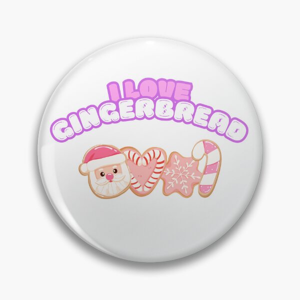 Item preview, Cute Pink I Love Gingerbread - Kawaii Christmas Cookies designed and sold by TobiasLogic.