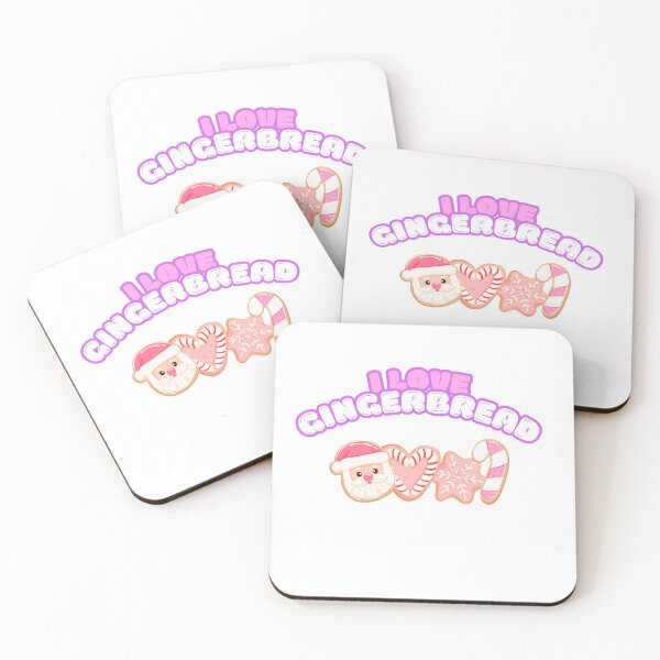Item preview, Cute Pink I Love Gingerbread - Kawaii Christmas Cookies designed and sold by TobiasLogic.