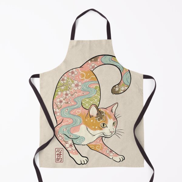 Item preview, Floral river cat designed and sold by Syntetyc.