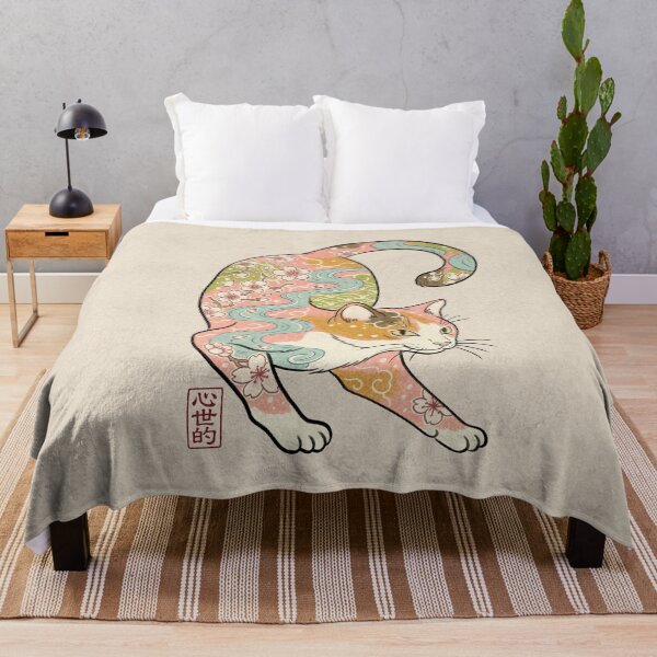 Item preview, Floral river cat designed and sold by Syntetyc.
