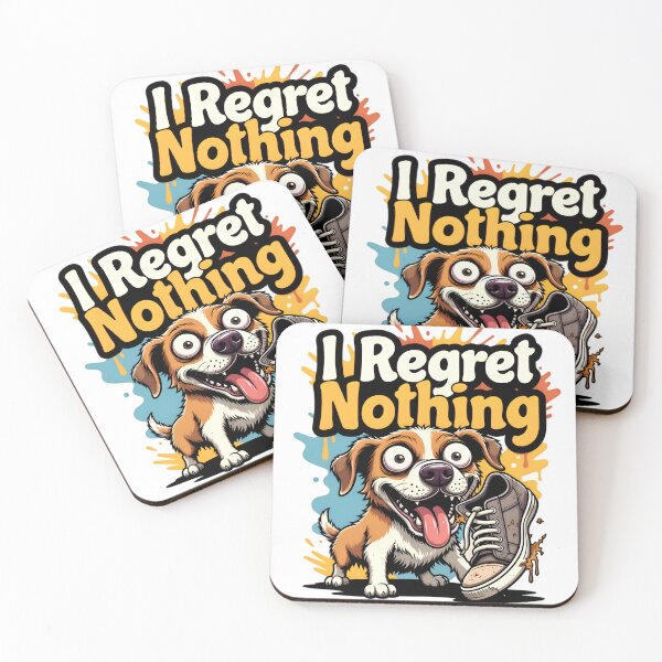 Item preview, Funny Guilty Dog Chewing Shoe Illustration designed and sold by LowBattery Social Club.