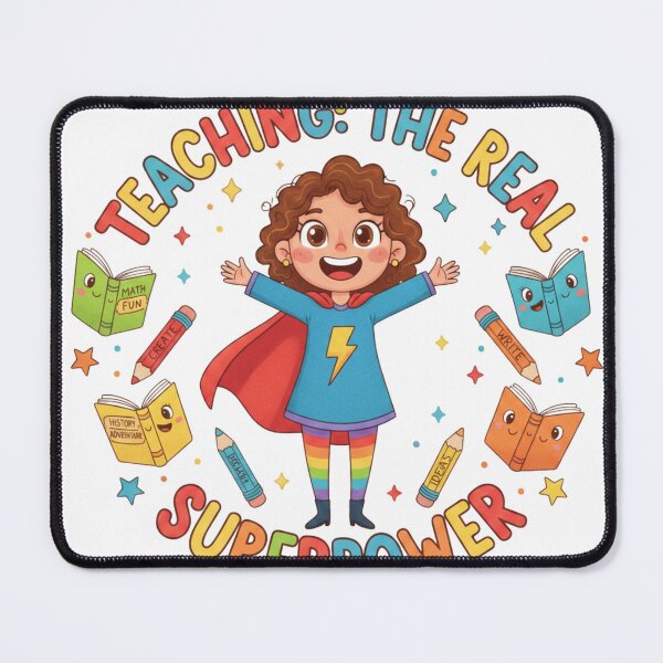 Item preview, Teaching Is The Real Superpower – Cute Teacher Hero Cartoon Illustration for Educators & Classroom Gifts designed and sold by YK SHOP.