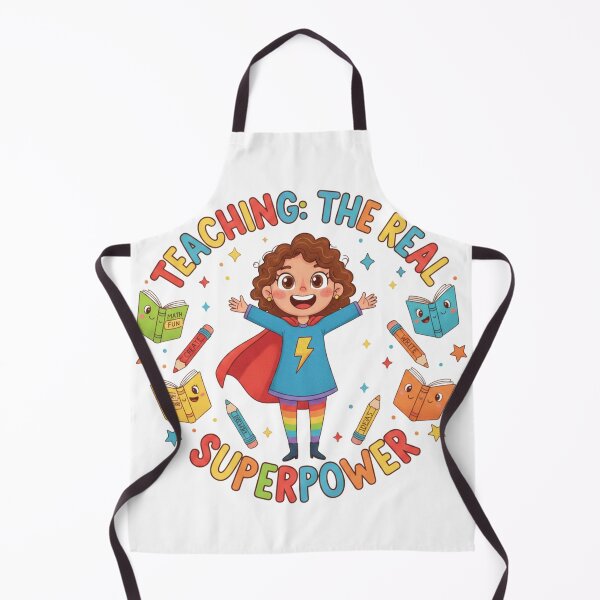 Item preview, Teaching Is The Real Superpower – Cute Teacher Hero Cartoon Illustration for Educators & Classroom Gifts designed and sold by YK SHOP.