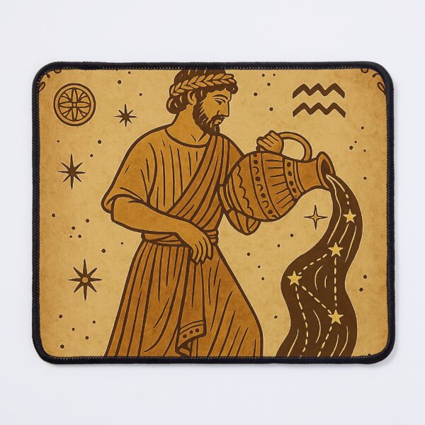 Item preview, Aquarius Zodiac Sign Greek Mythology Art designed and sold by mythographiaart.