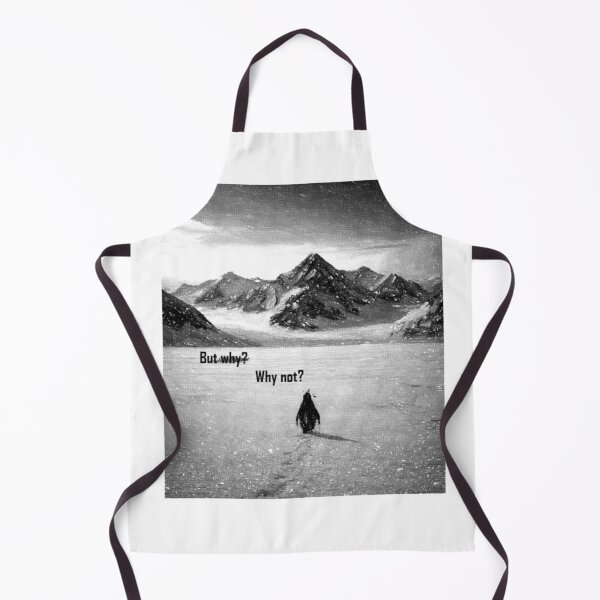 Item preview, deranged penguin but why why not penguin wandering to the mountains black white designed and sold by charonias.